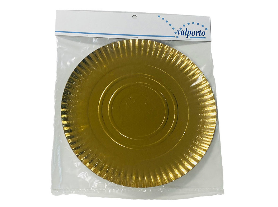 PRATO P/ BOLO C/ PEGA VALPORTO CARTÃO DOURADO Nº7 32CM