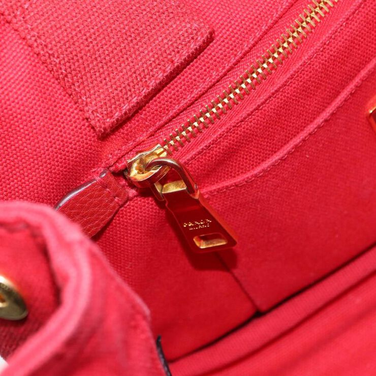 Prada Vintage Prada Canapa Tote Red