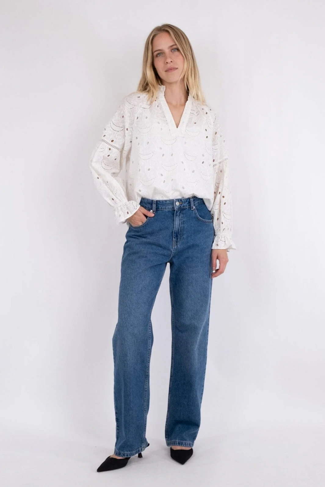 Neo Noir Micah Emb Blouse