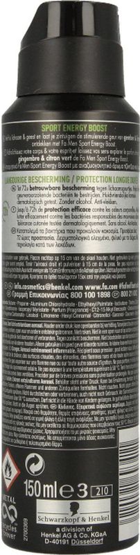 Fa - Men Deodorant Spray - Sport Energy Boost - 150 ml
