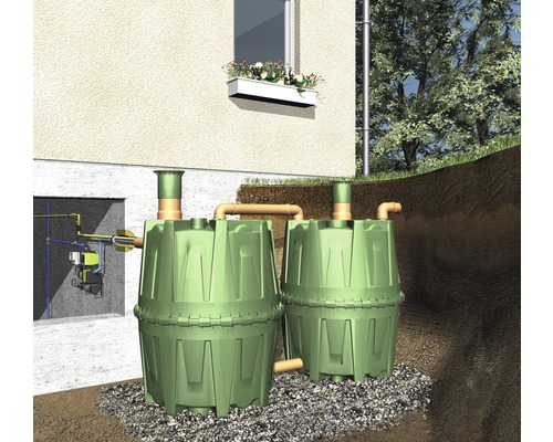 4rain Herkules ondergrondse regenwatertankset 3200 L
