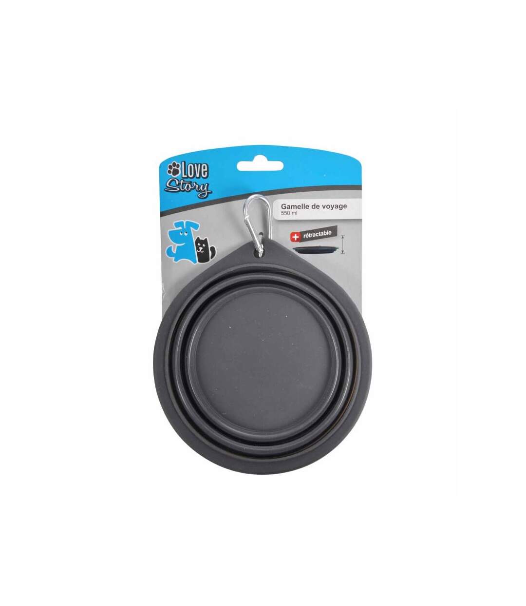 Paris Prix - Gamelle Rétractable Pour Chien voyage 15cm Anthracite