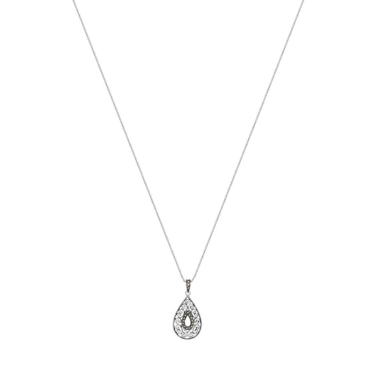Collier argent 925 marcassites 40 à 45 cm