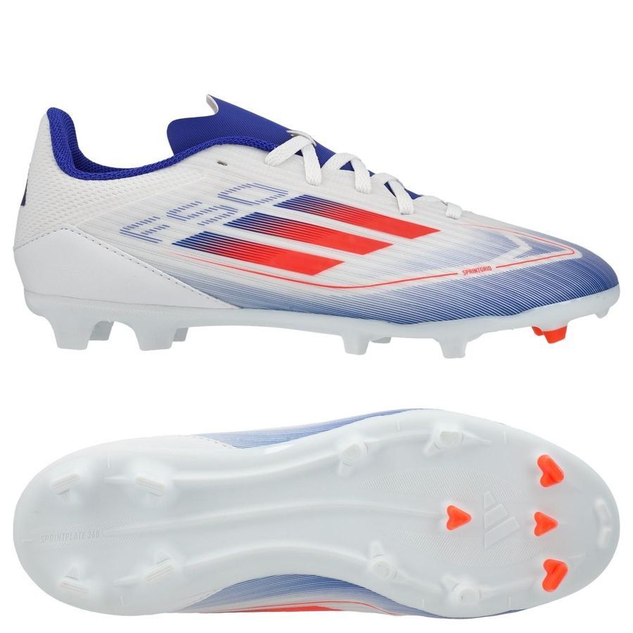 adidas F50 League FG/AG Advancement - Blanc/Rouge/Bleu Enfant