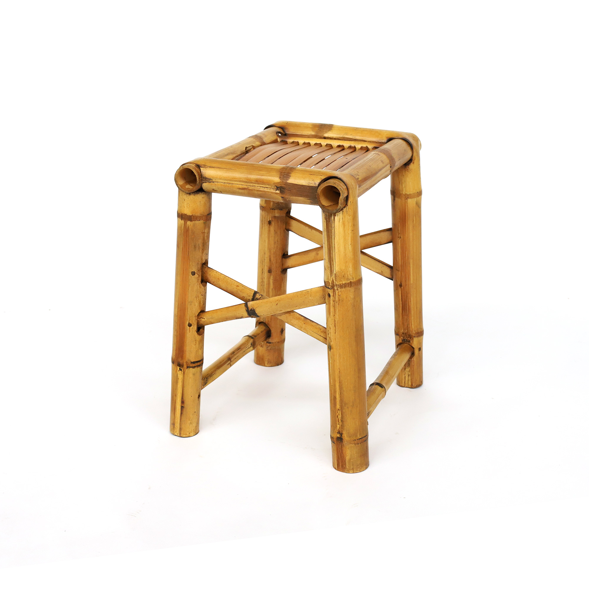 Bambus-Hocker, natur, H 52 cm, 43 cm, L 31 cm von fischer's lagerhaus