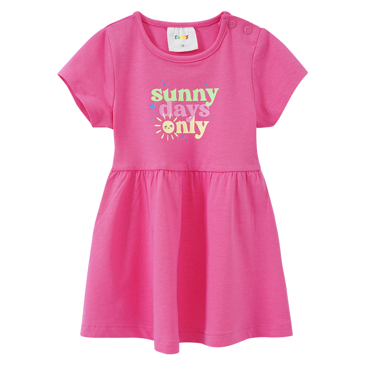 Famy 2 Baby Kleider mit Sommer Prints pink / blau