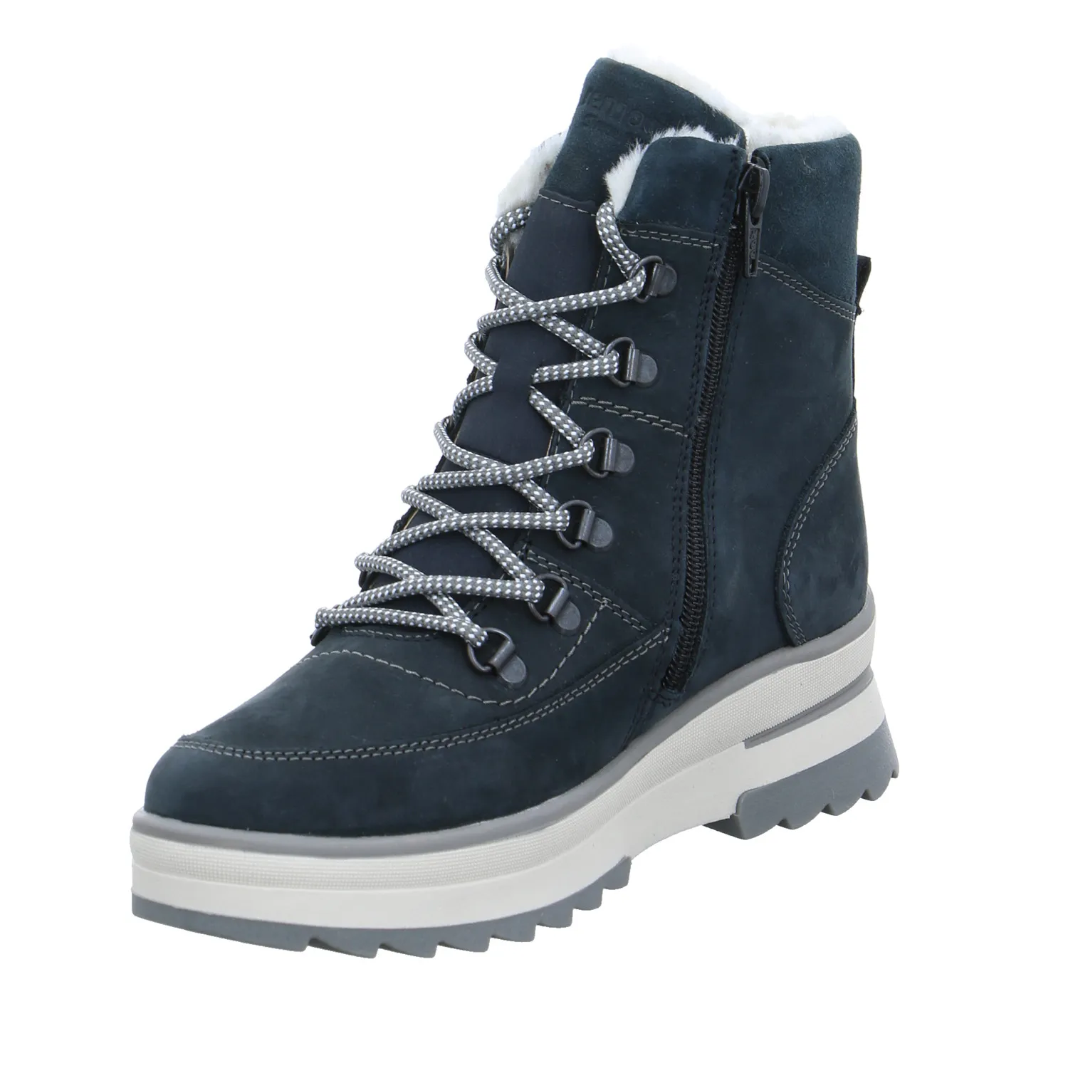 REMONTE Snowboot Blau Leder  mit TEX-Membrane