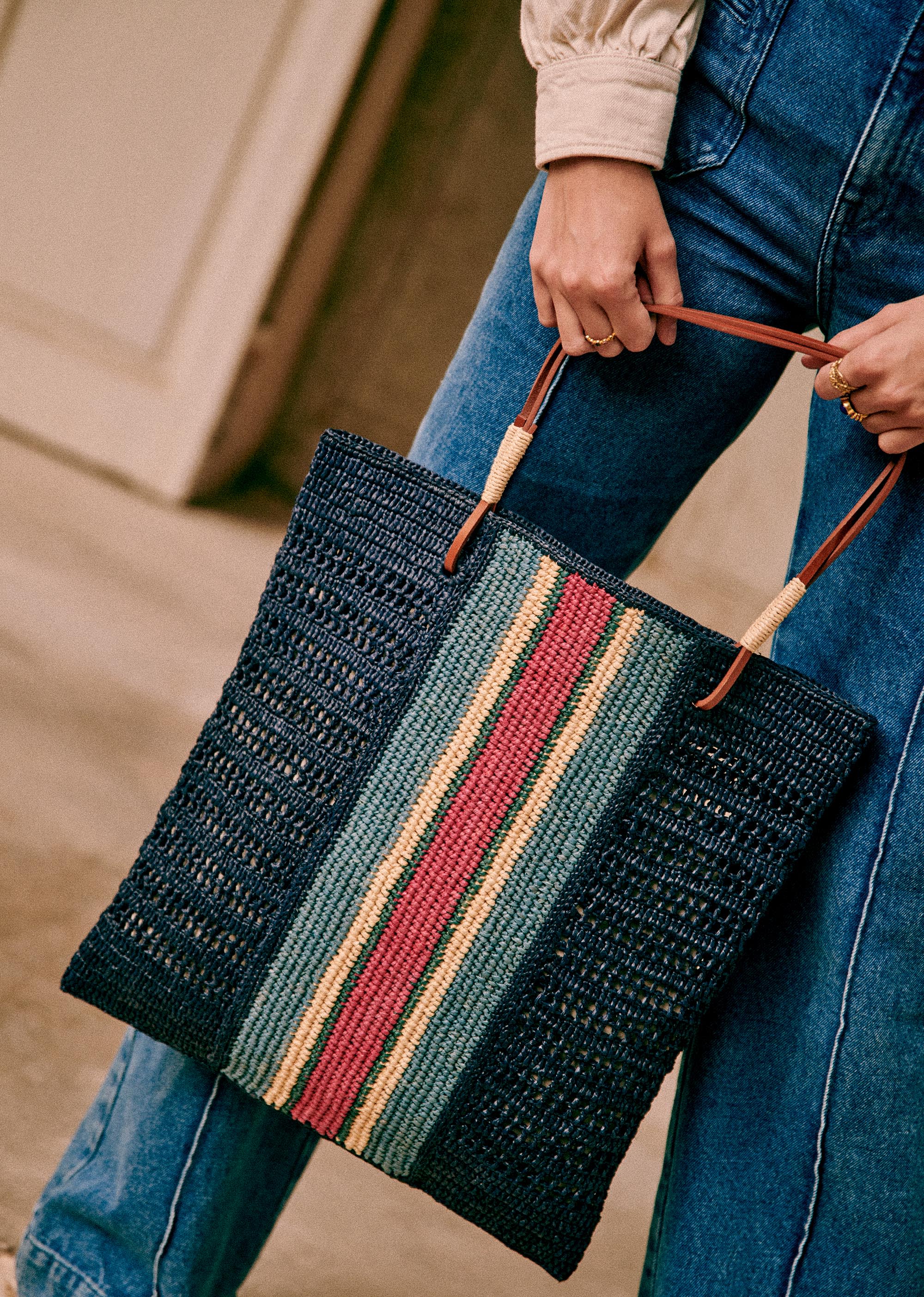 Panier Francisco - Rayures marine multi - SACS/NEW SACS Nos Paniers 5906413