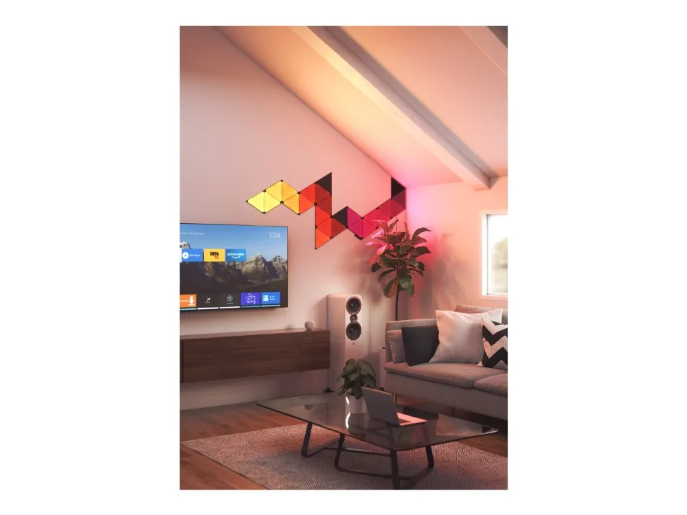 Nanoleaf Shapes Starter Kit - Lyspanelsæt - LED - 230 x 200 mm - 1.5 W - 16 millioner farver - 1200-6500 K - triangel - sort