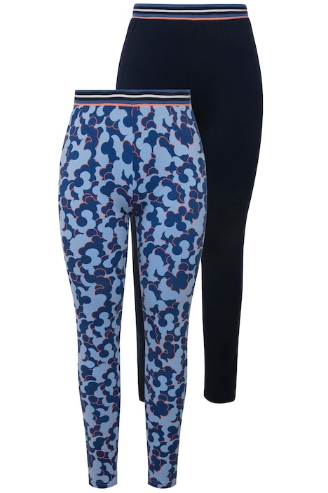 Loungewear-Leggings, 2er-Pack, uni/Muster