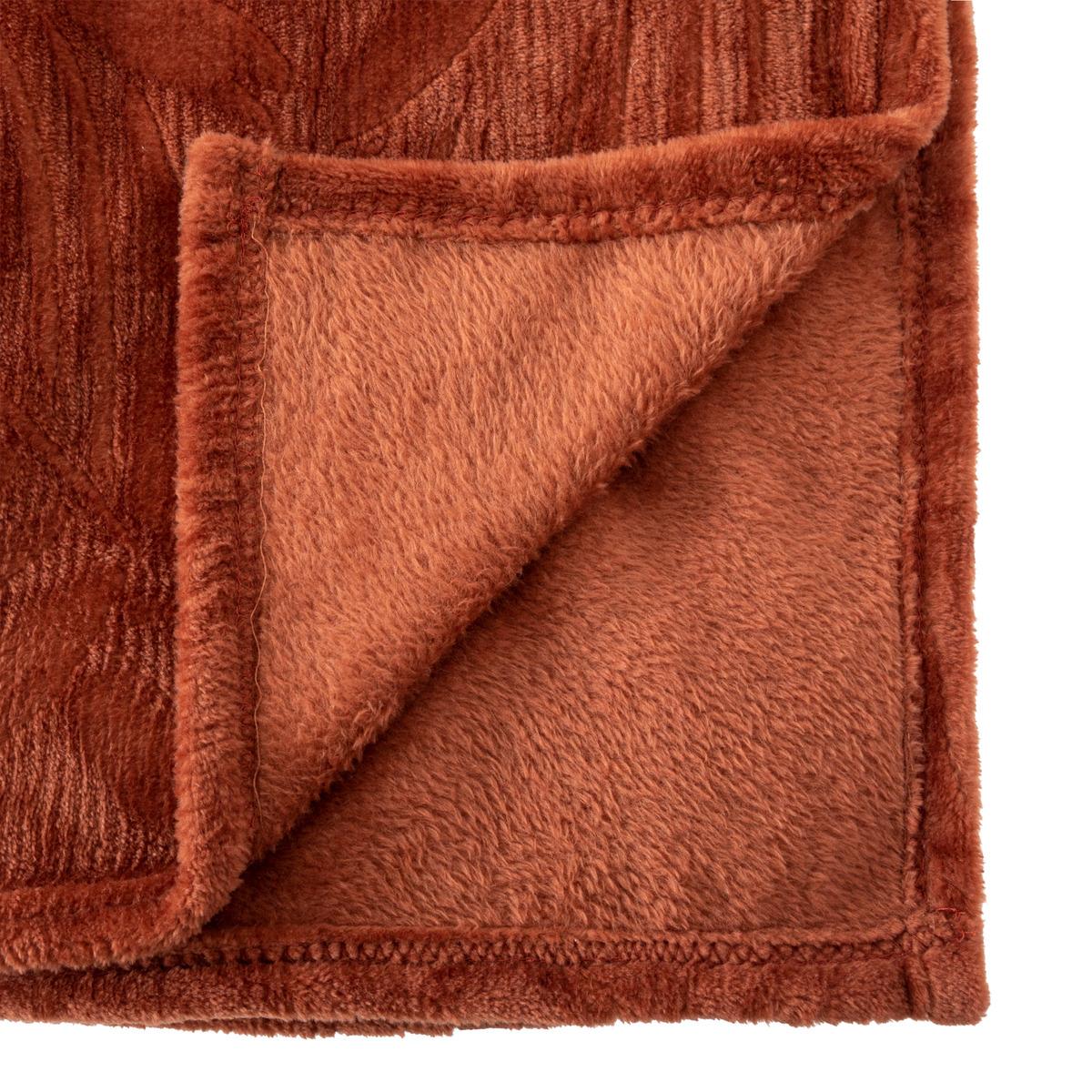 PLAID FLANEL BRUSH ZOA TERRACOTTA 125X150CM