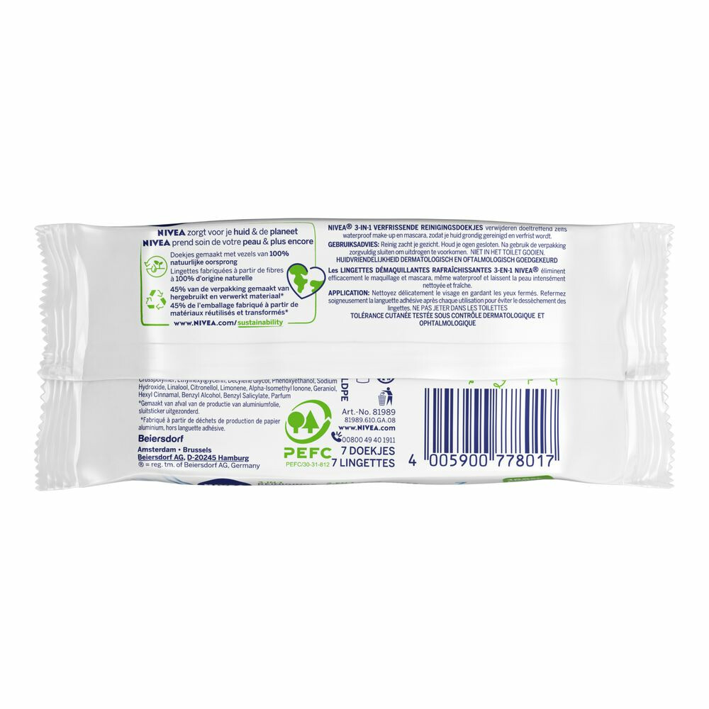 Nivea Reinigingsdoekjes Mini Verfrissend7 stuks
