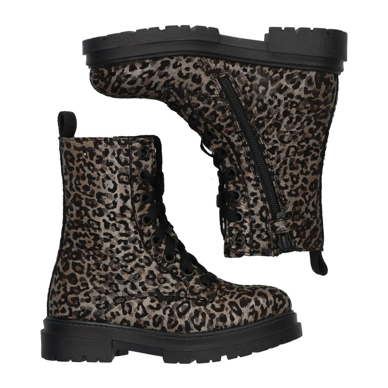 Mexx veterboots met panterprint goud