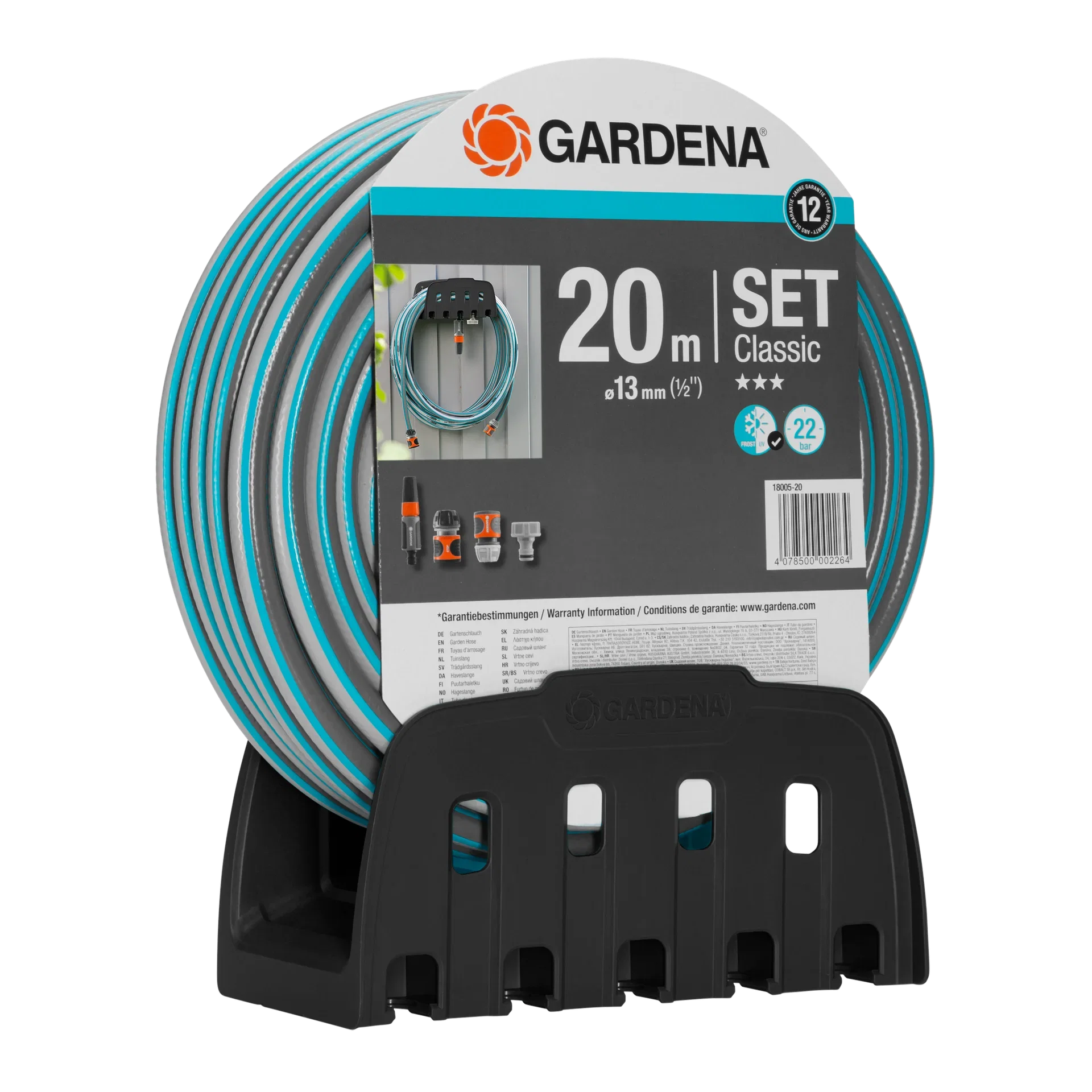 Gardena Slangeholder for vegg m/slange og startsett