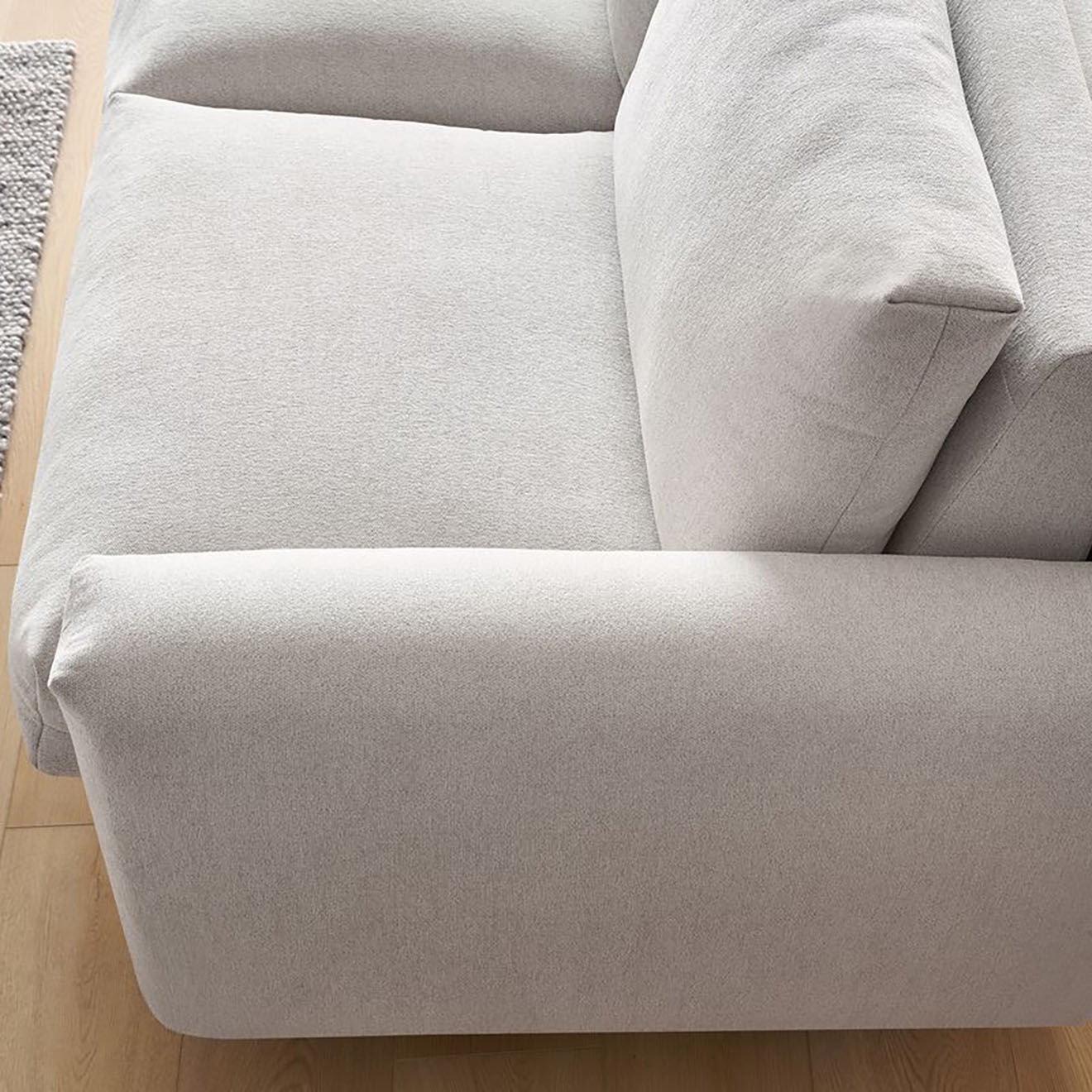 Bobochic Canapé droit cocoone convertible express  beige - 200x105x98 cm