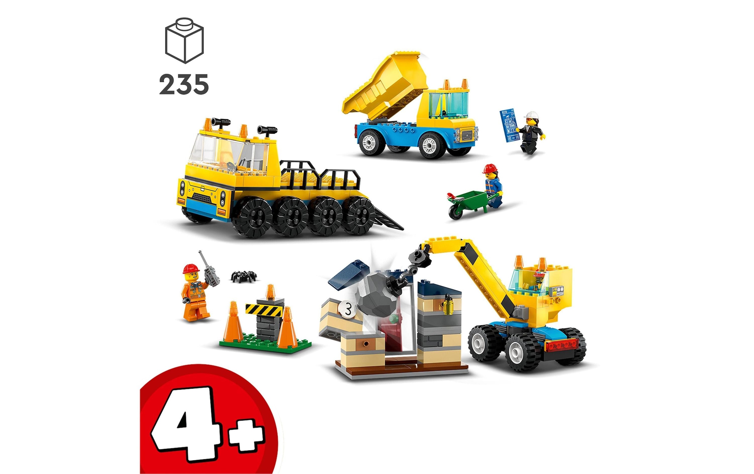 LEGO® Spielbausteine »City Baufahrzeuge und Kran mi«