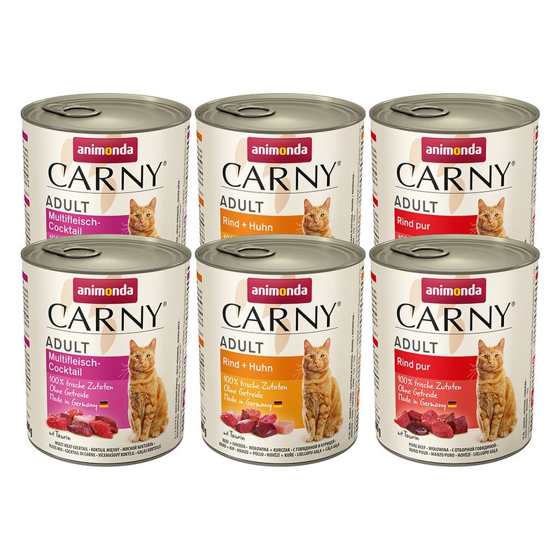 Lot 3 saveurs animonda Carny Adult 6 x 800 g