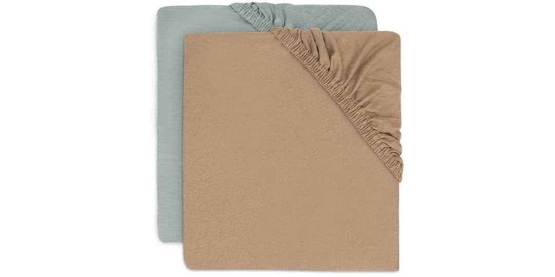 Jollein Fix-Leintuch Jersey 2er, 60 x 120 cm, Sea Green/Bis Spannbettlaken