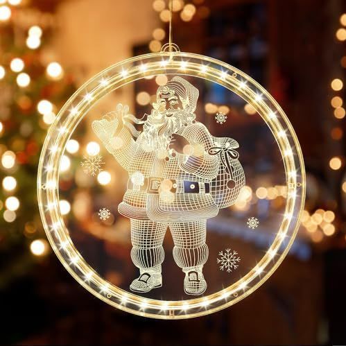 mizikuu - Kerst Decoratieve Raamverlichting - Warm Wit - 3D Hangende Verlichting - Batterij Werkende