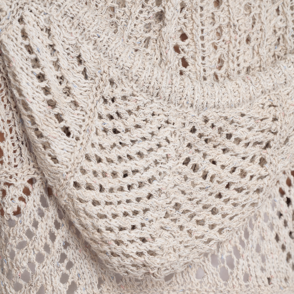 Gina Damen Strickpullover mit Ajour-Muster beige