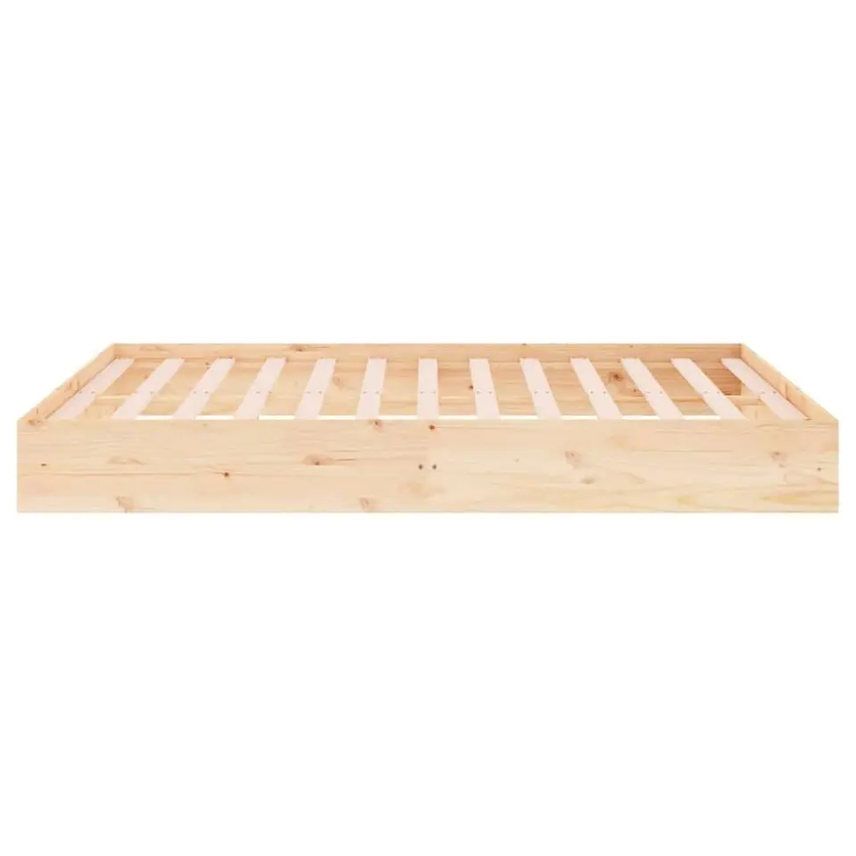 vidaXL - Bed frame pallet met lattenbodem - Naturel- Massief hout - 160x200 cm