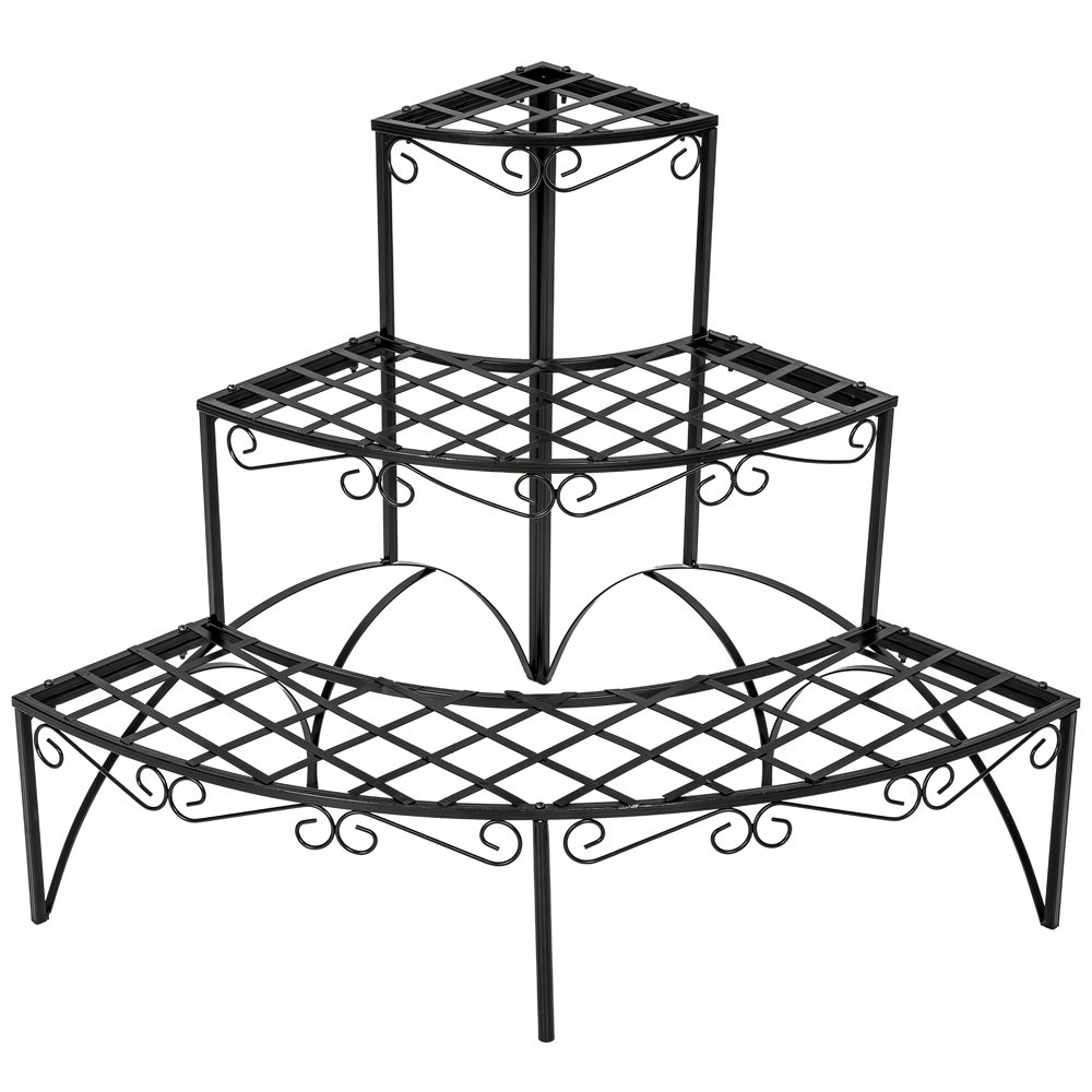 tectake Aileen bloemenstandaard met 3 treden, 60 x 60 x 60 cm