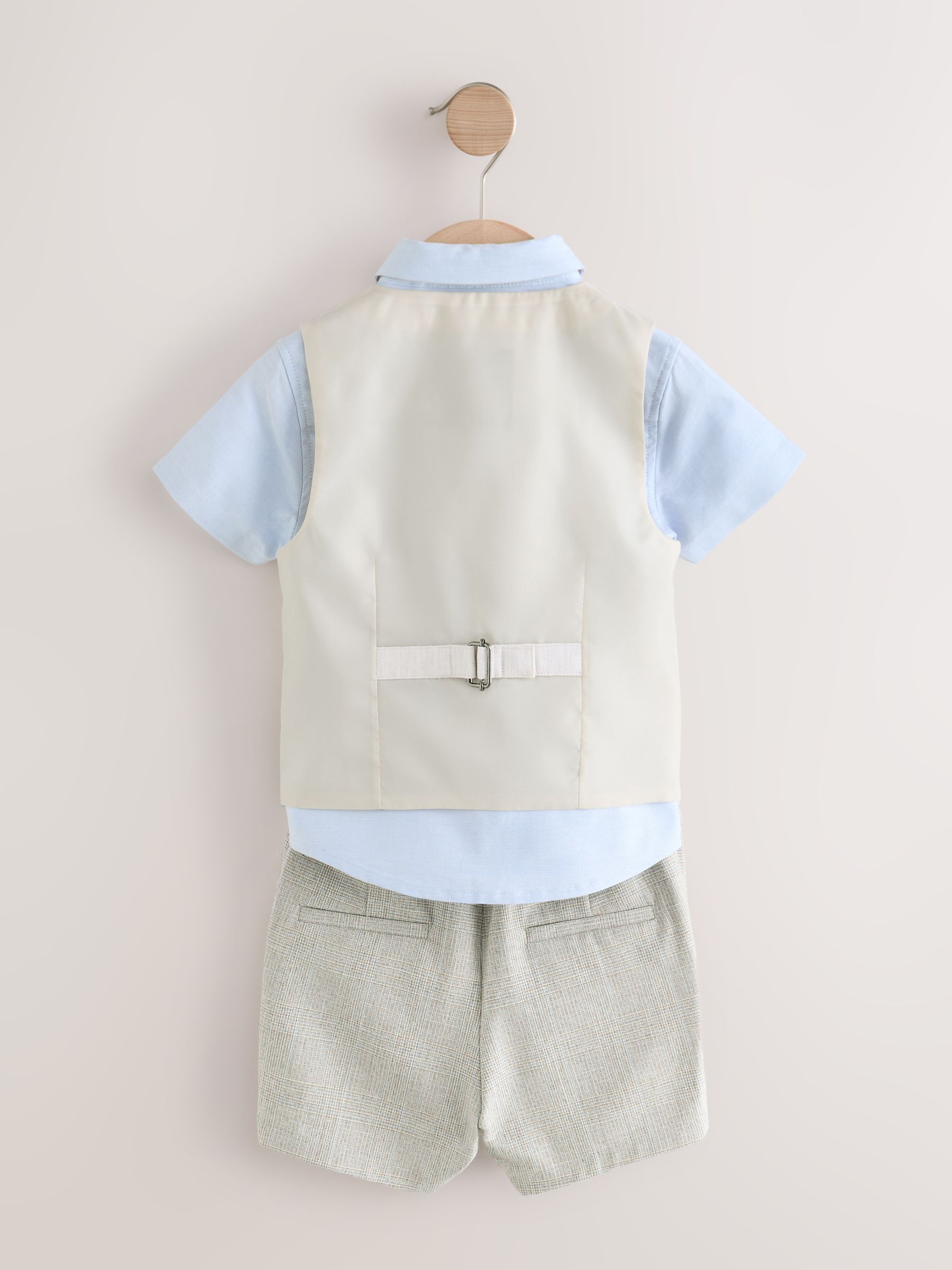 Naturel bruin - Set van gilet, overhemd en vlinderdas (3 mnd - 9 jr)