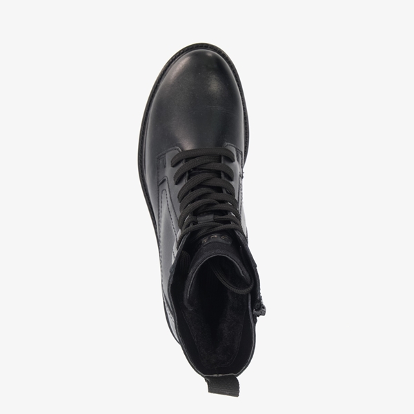 Bugatti leren dames veterboots zwart