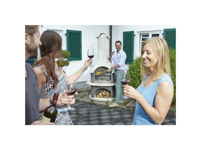 Buschbeck Meran Grillkamin 110 x 65 x 210 cm Gartengrillkamin für eine gemütliche Atmosphäre