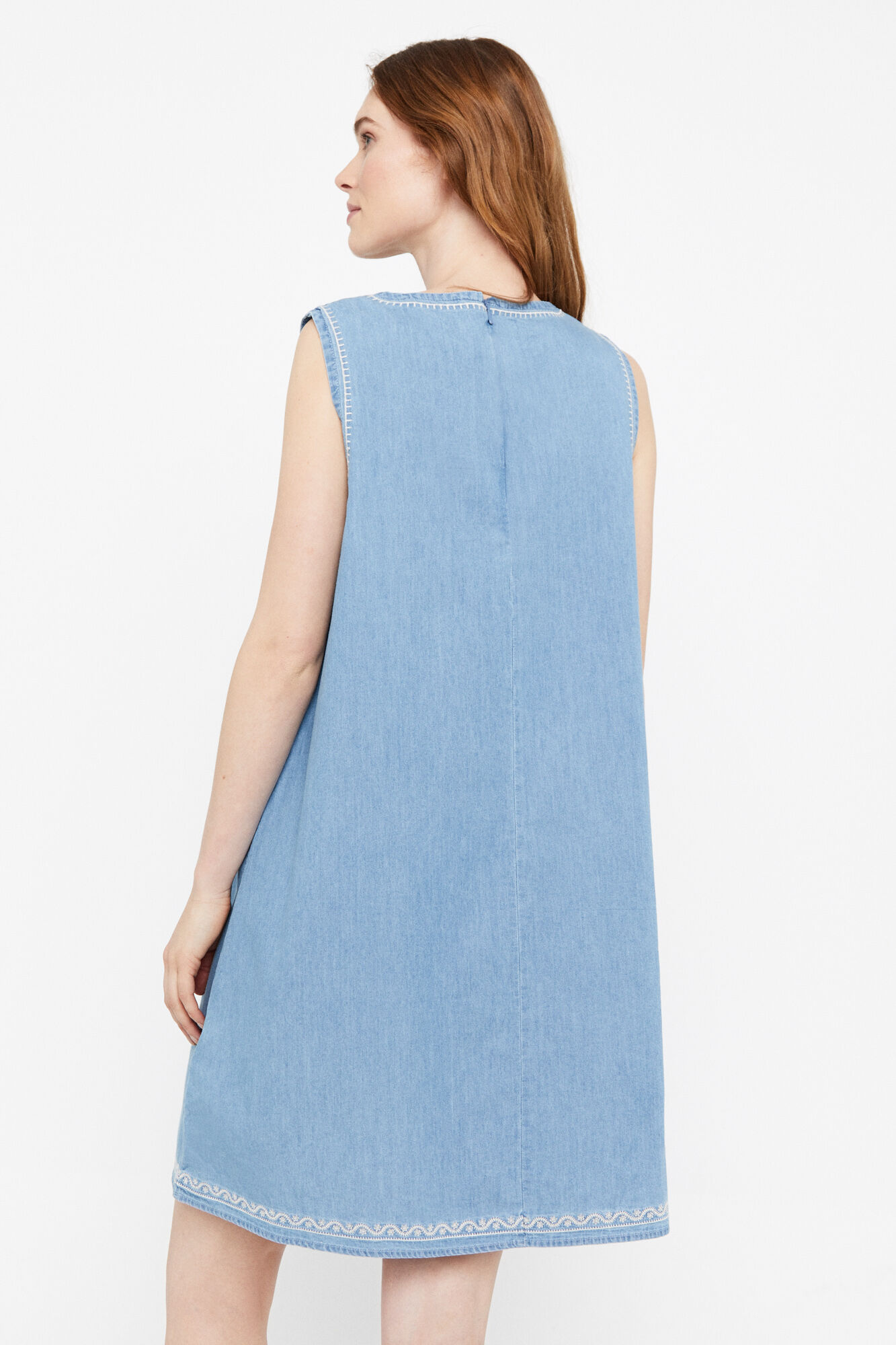 Vestido sem mangas em Tencel - Azul