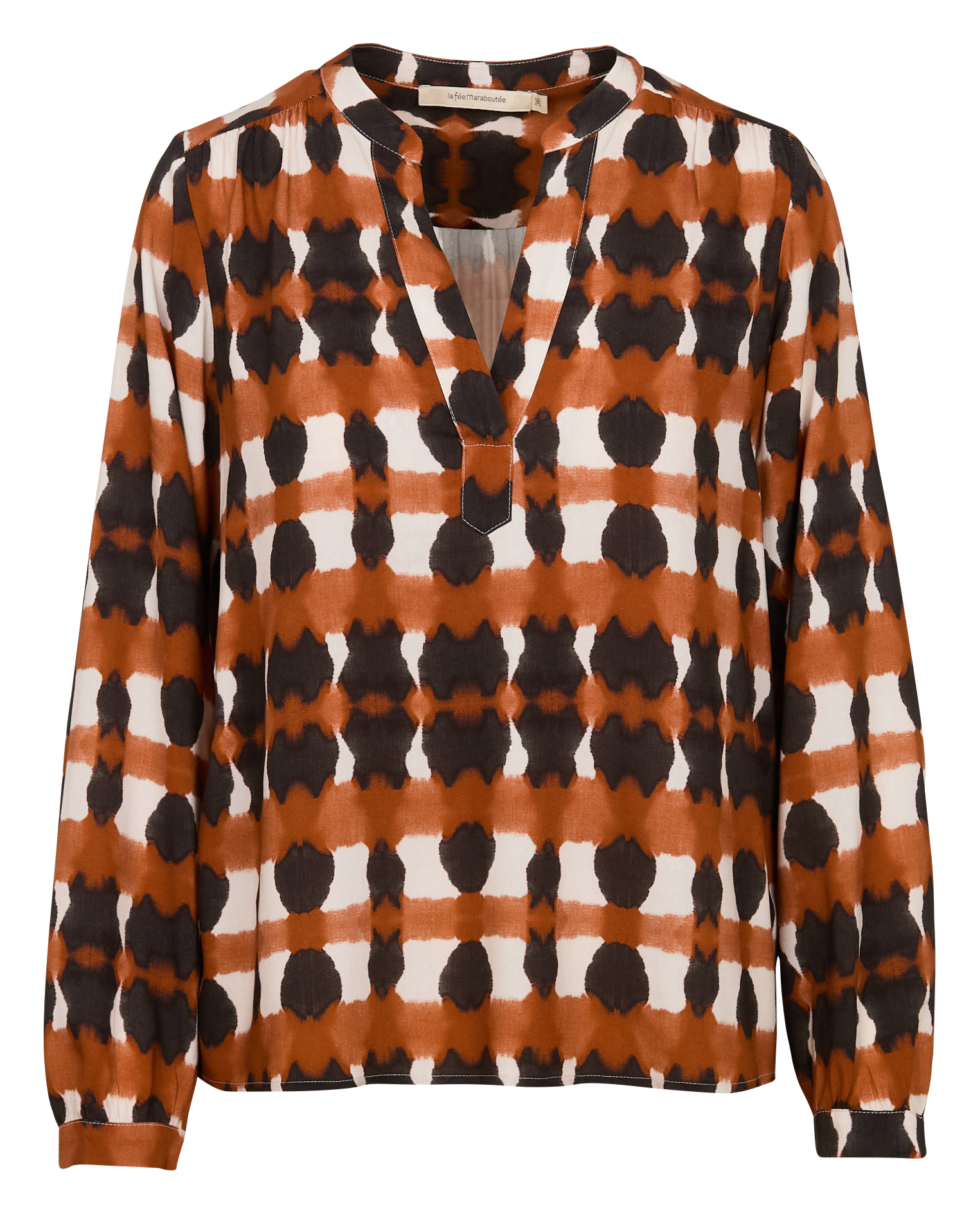 Top col V imprimé | Marron
