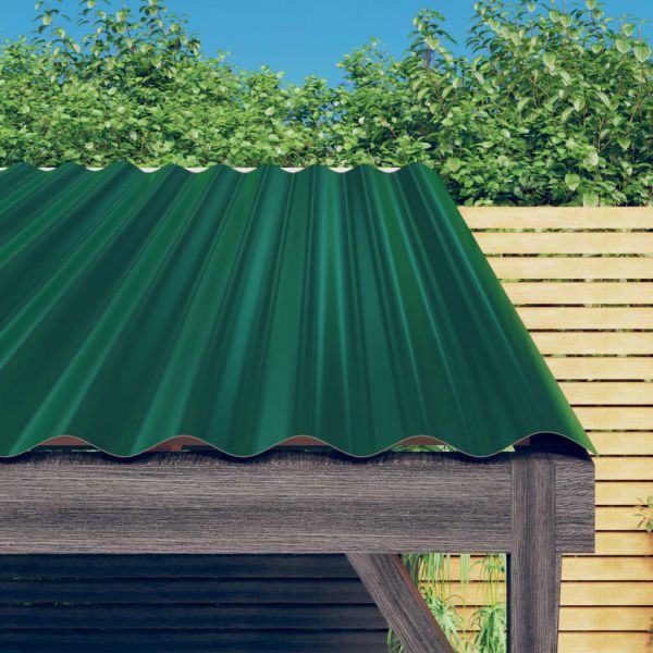 Painéis de Telhado 12 Pcs 80x36 cm Aço Revestido a Pó Verde - 319133