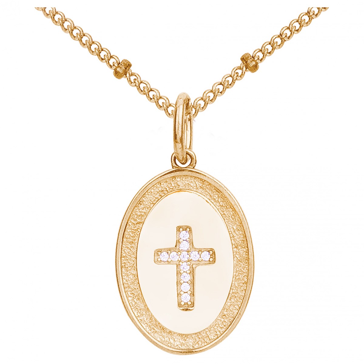 Collier en Plaqué Or avec oxyde de zirconium blanc