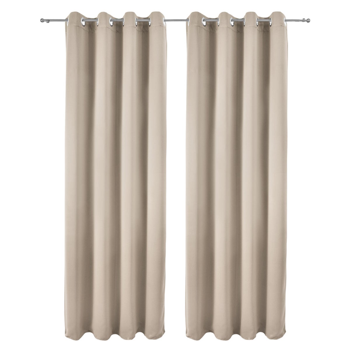 Beautissu Amelie BO Gordijn met Ring 140x245cm Zand (set van 2)