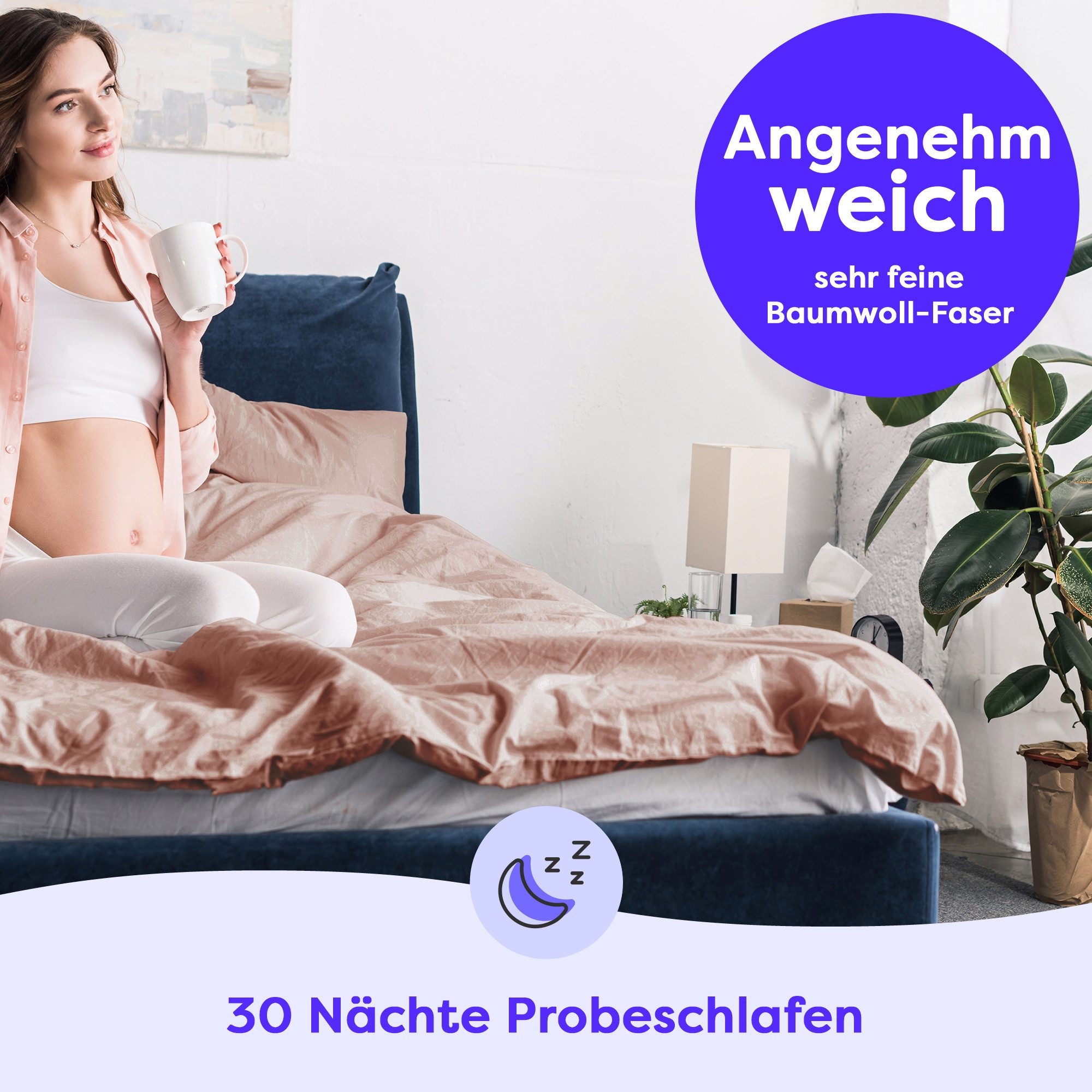 Wolkenfeld Bettwäsche »Mako-Satin Baumwollsatin Sommerbettwäsche« 2 Stk. 135x200 cm, 155x220, 200x200 & Übergrössen I inkl. Kissenbezüge 80x80