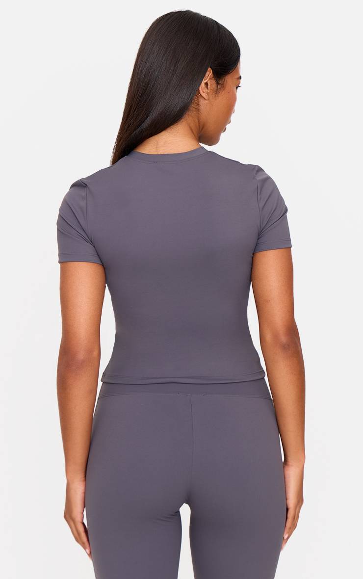 Charbon Haut De Sport Moulant Longue Coupe À Manches Courtes Ultimate Sculpt