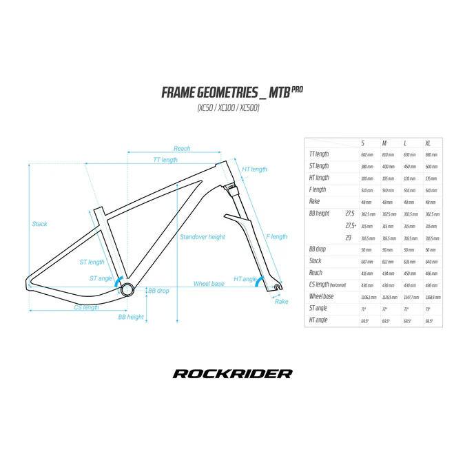 Decathlon Rockrider - Bicicleta de montanha Rockrider XC50 aro 29''