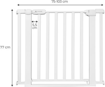 Kinderkraft LOCK&GO Sikkerhetsgrind, White