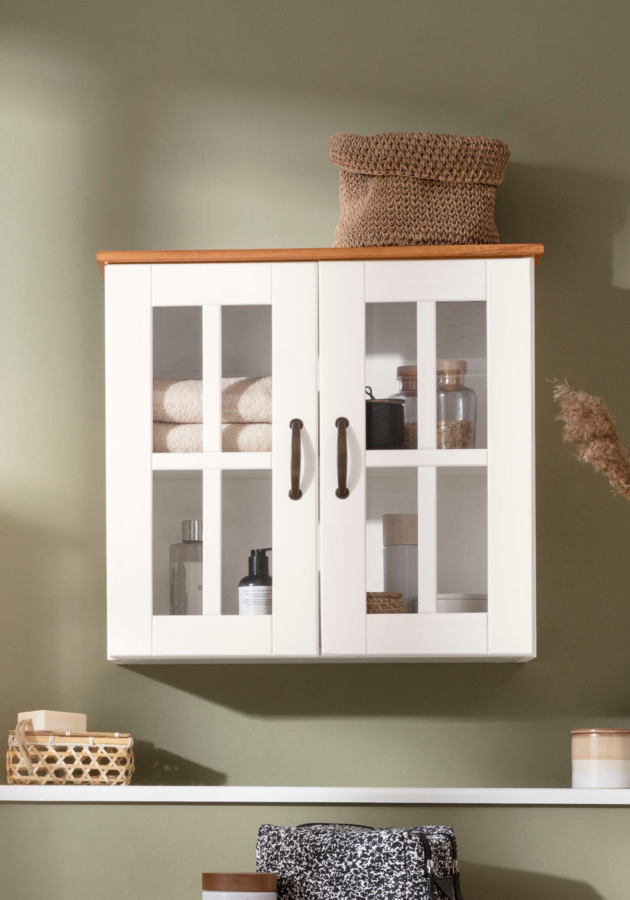 Home affaire Hängeschrank »Rodby« FSC®-zertifiziertes Massivholz, Griffe Metall, Breite 60cm, Höhe 60cm