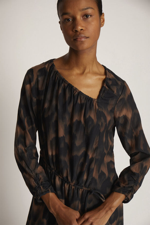 MUNTHE TYNNA Organic Cotton Blend Dress Brown