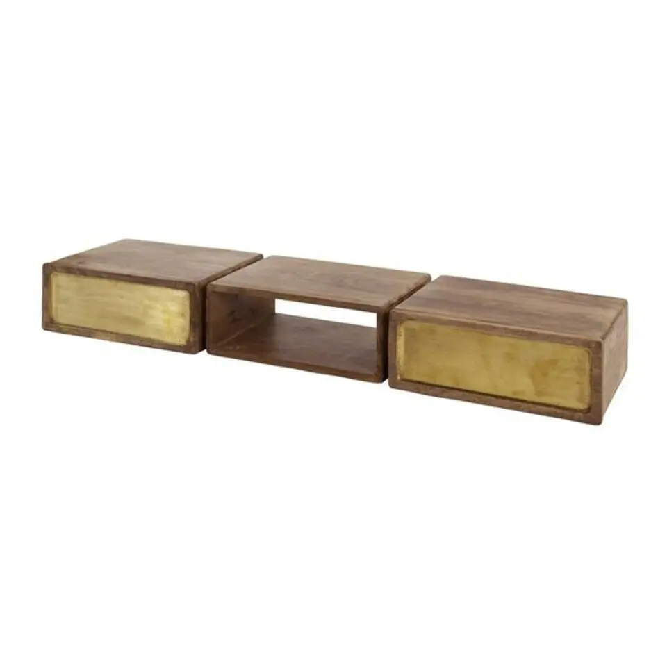 Hoyz Collection - Kaptafel Brass - Massief Mango Zwart - 123cm breed