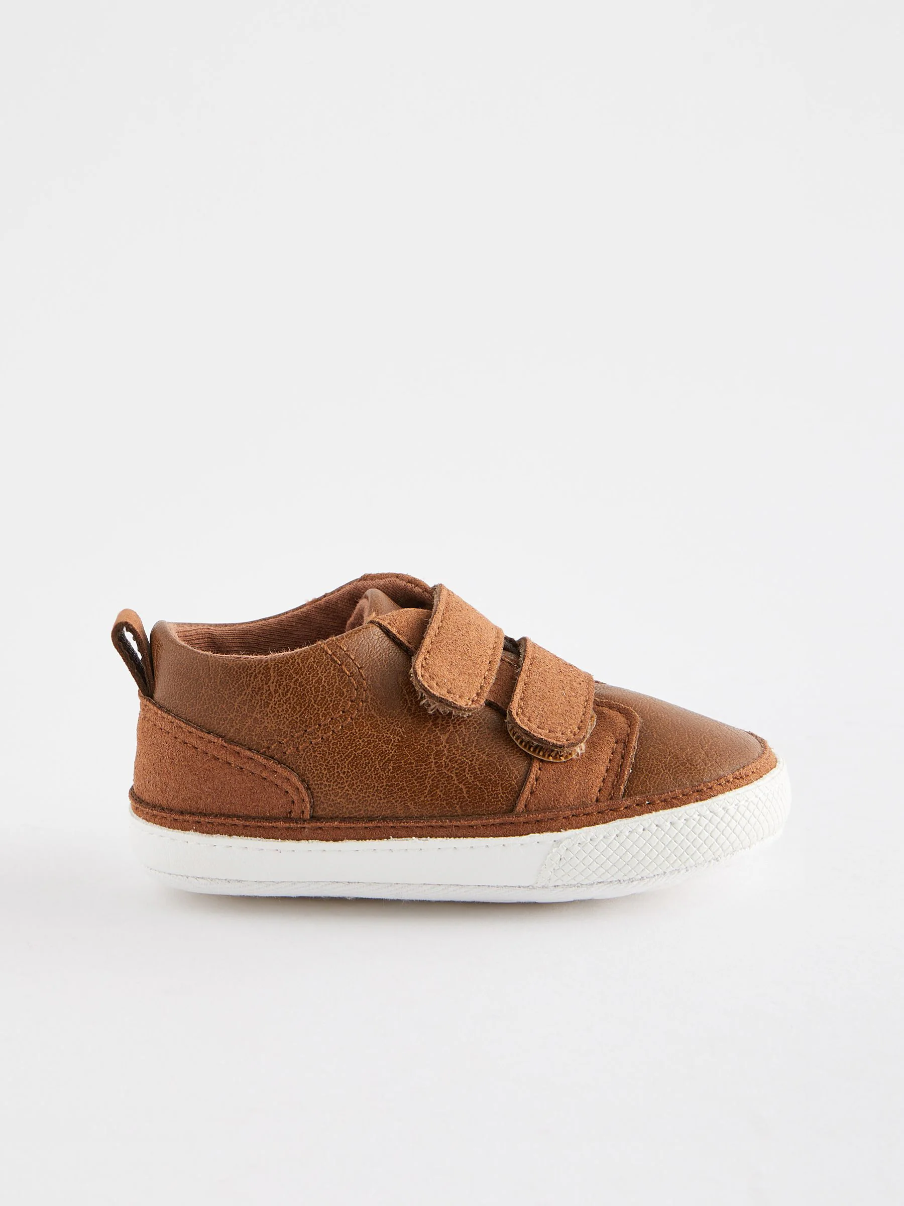 Lichtbruin - Babysneakers met twee bandjes (0-24 mnd)
