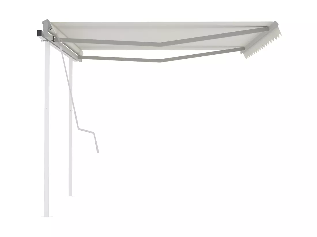 Auventanuel rétractable avec poteaux 4,5x3,5 Crème