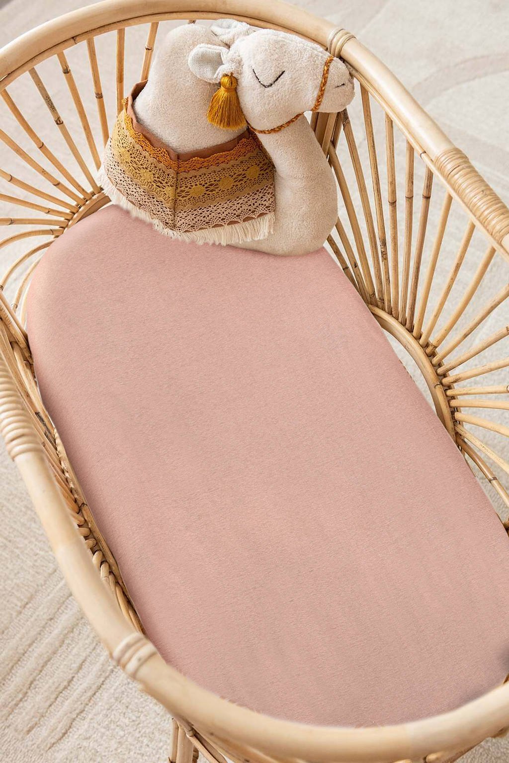 wieg hoeslaken jersey 40x80 roze