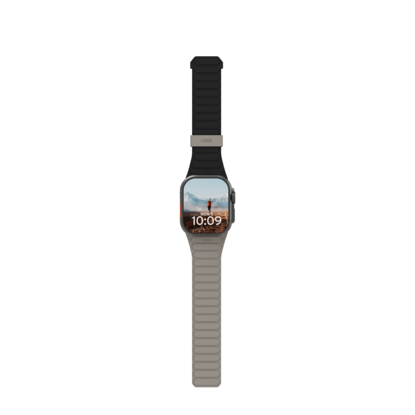 Apple Watch (49/46/45/44 mm) Pathfinder Watch Strap Magnetisches Silikon Armband (194161114036) - Black / Titanium
