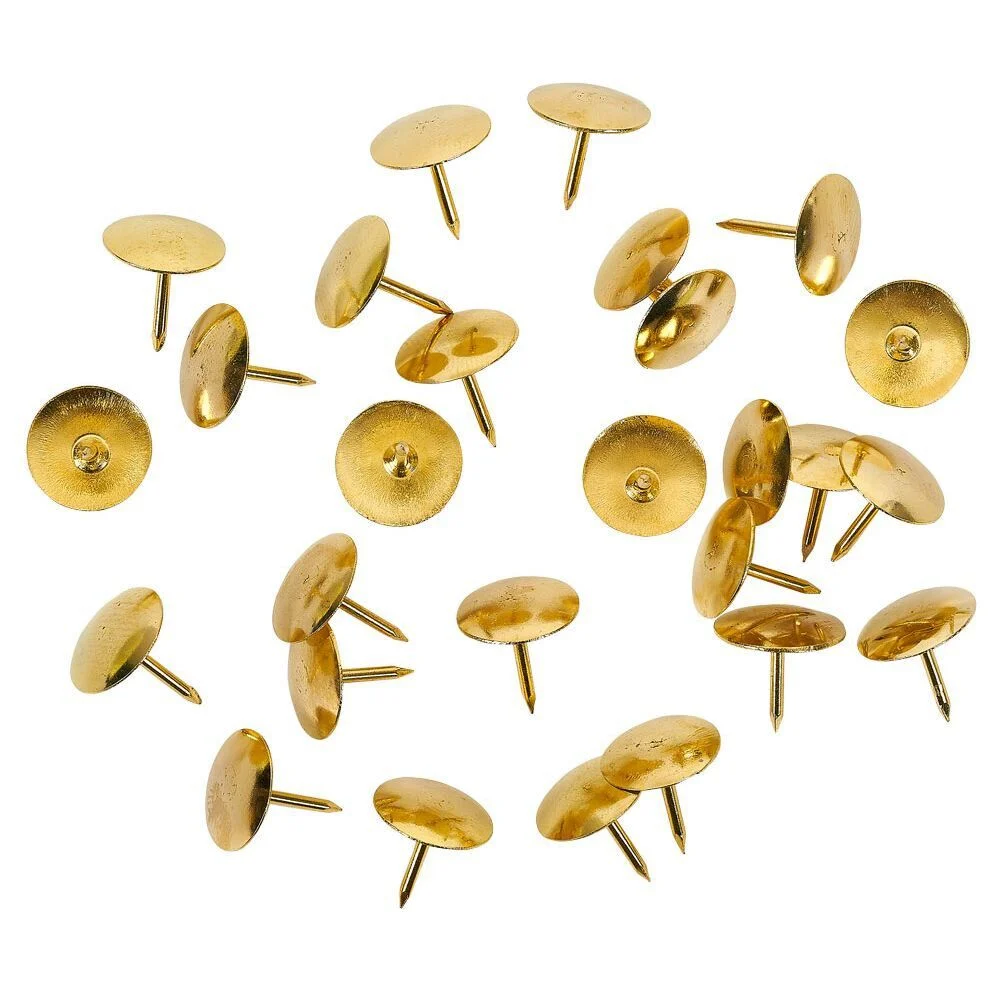 Boîte de 100 punaises plates métal doré