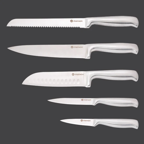 Set de 5 couteaux de cuisine en inox Mathon