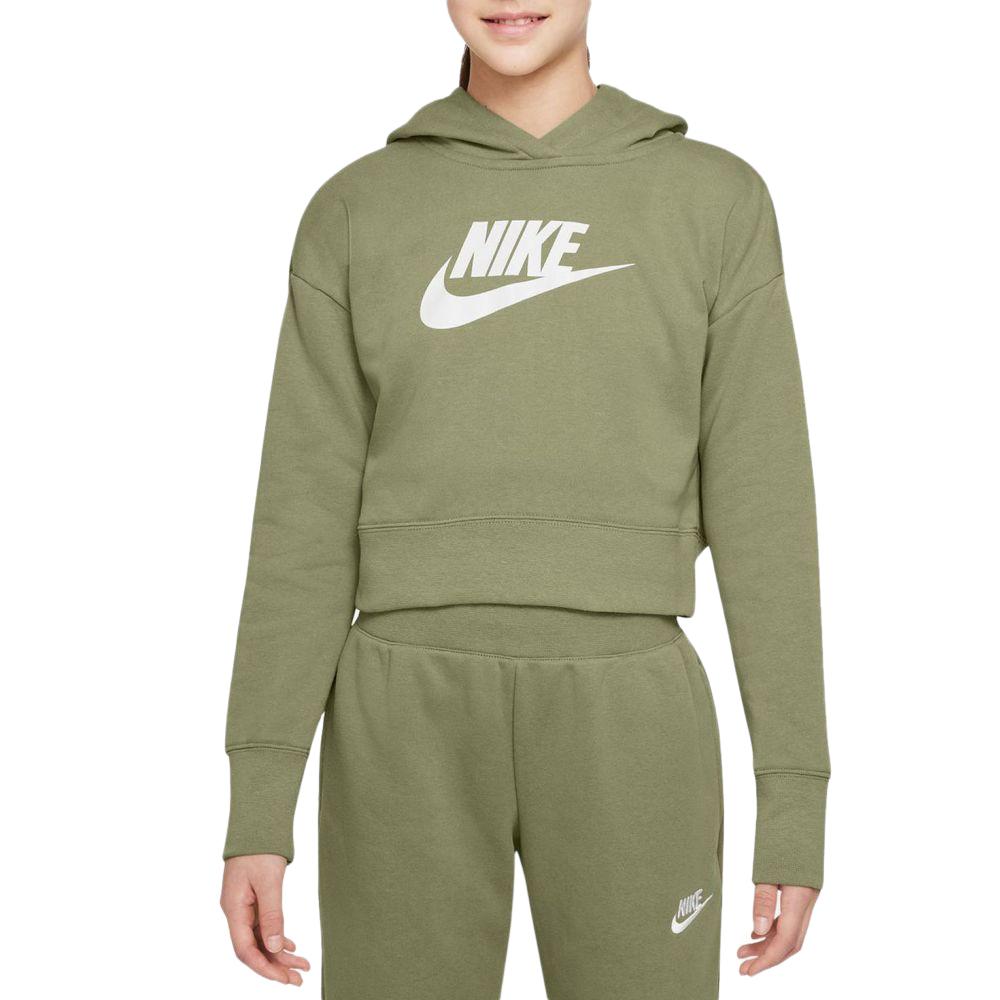 Nike Sweat à Capuche Kaki Fille Nike Club Crop