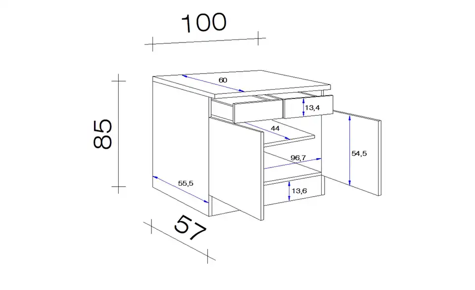 Unterschrank Mol 100 cm
