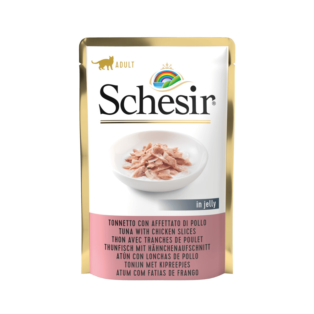 Schesir Kattenvoer Tonijn - Kipreepjes in Gelei85 gr